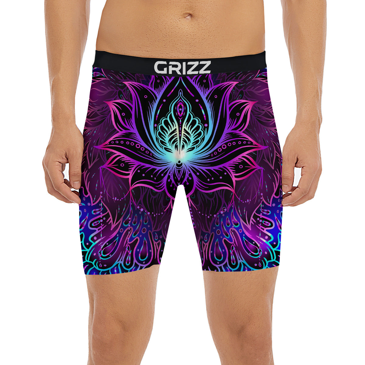 Lotus Boho Spiritual Print Boxer Briefs-grizzshop