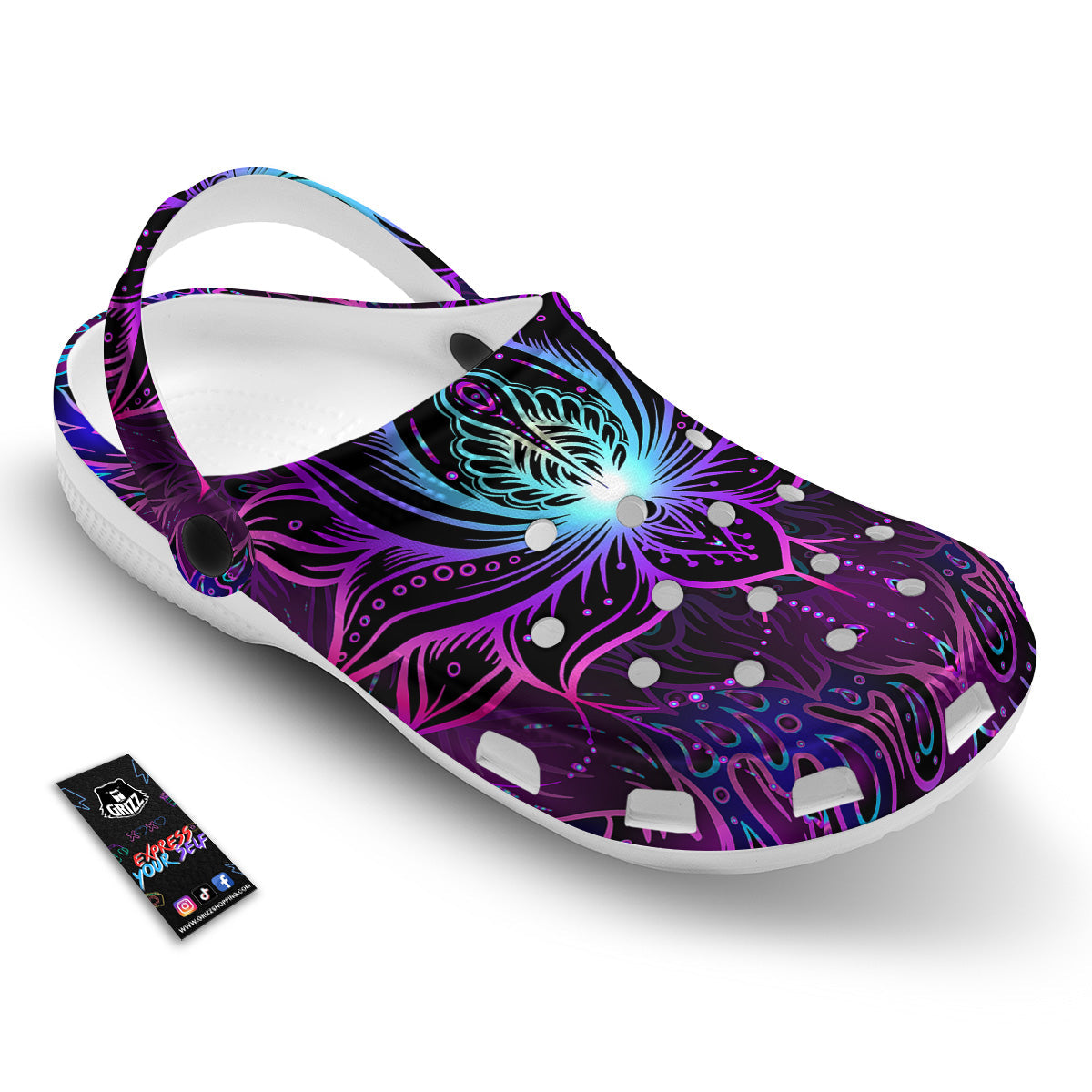 Lotus Boho Spiritual Print Clog-grizzshop