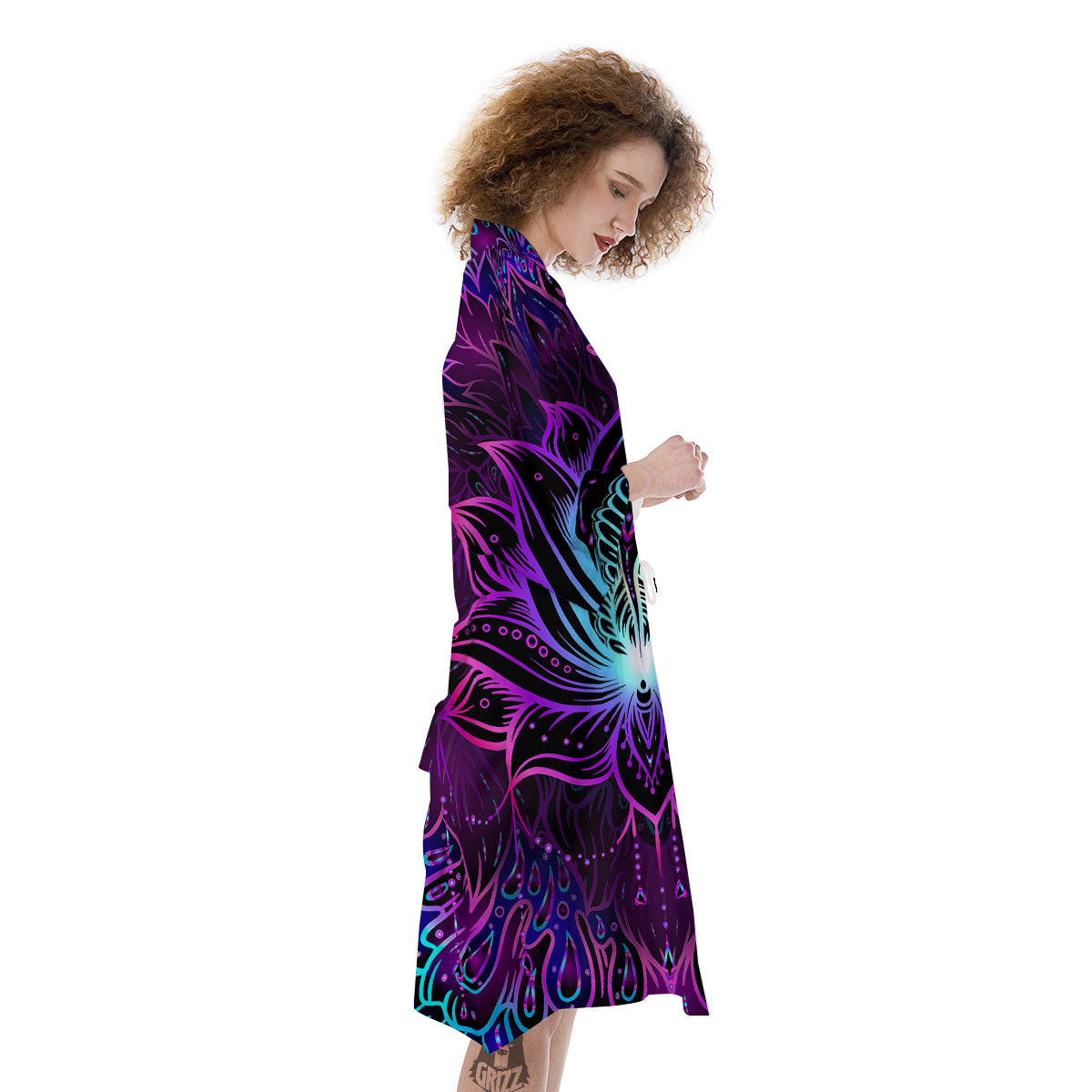 Lotus Boho Spiritual Print Kimono-grizzshop