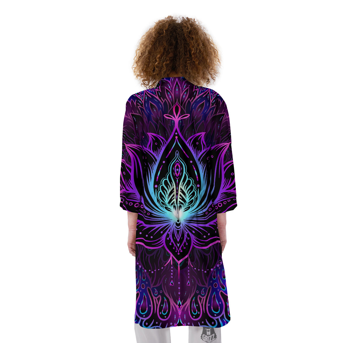 Lotus Boho Spiritual Print Kimono-grizzshop