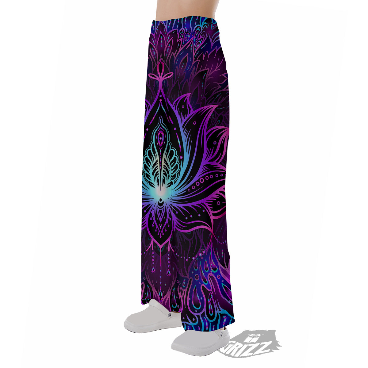 Lotus Boho Spiritual Print Pajama Pants-grizzshop