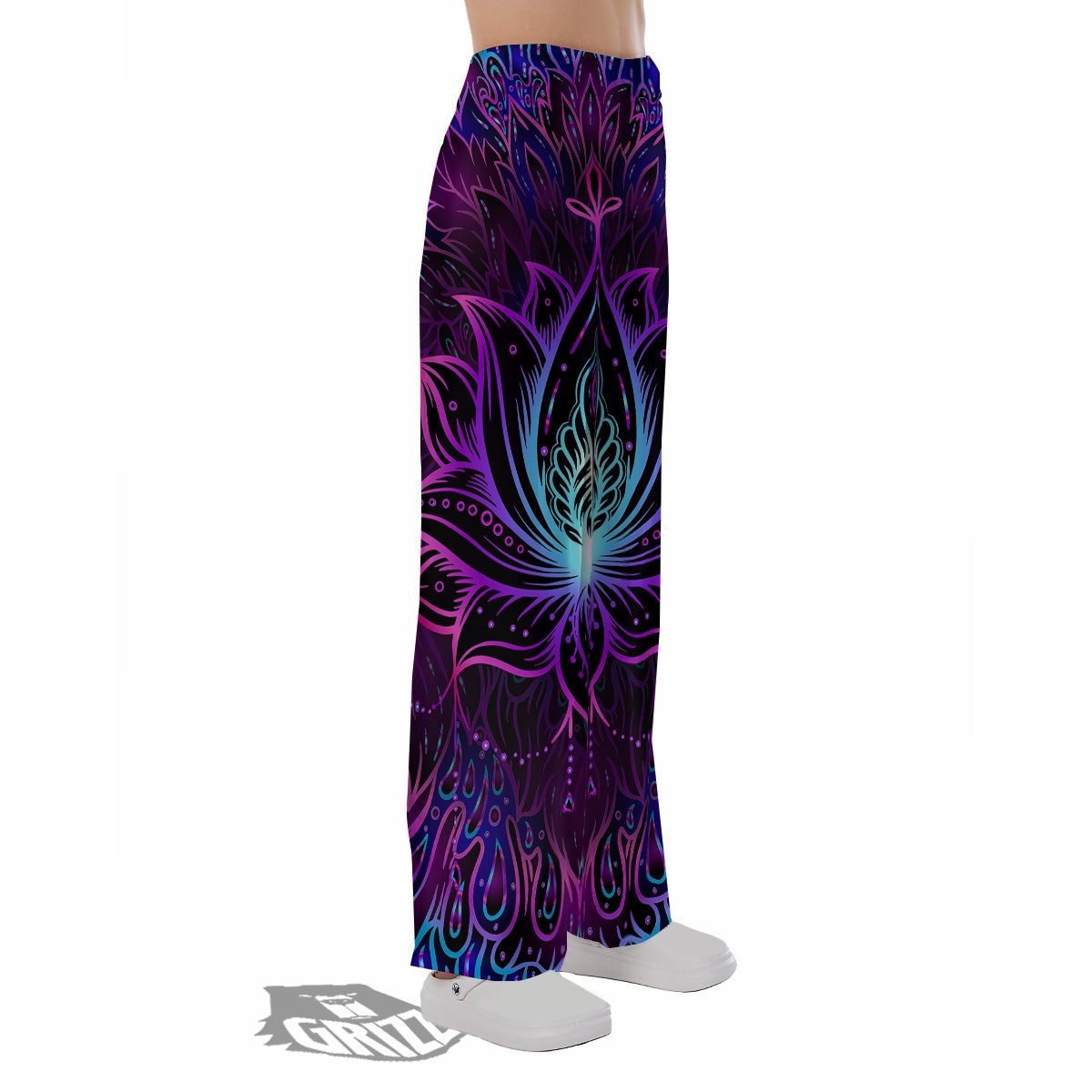Lotus Boho Spiritual Print Pajama Pants-grizzshop