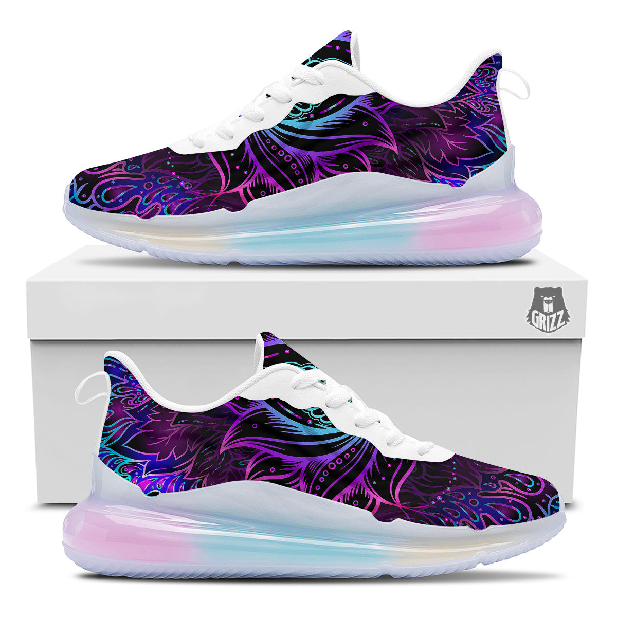 Lotus Boho Spiritual Print Running Sneakers-grizzshop