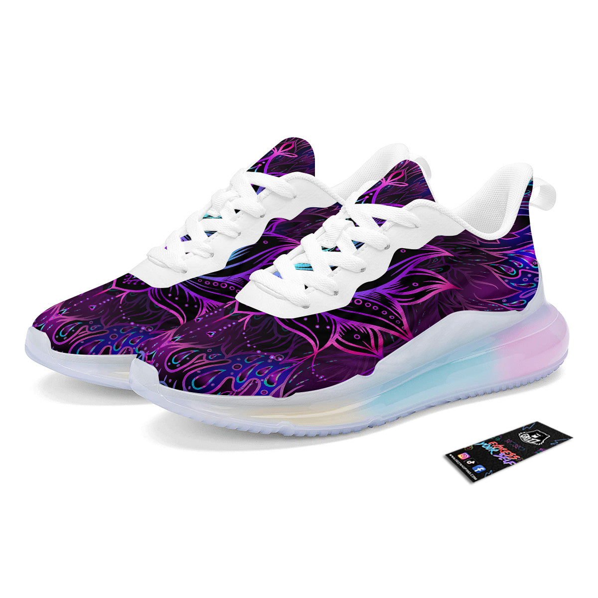 Lotus Boho Spiritual Print Running Sneakers-grizzshop