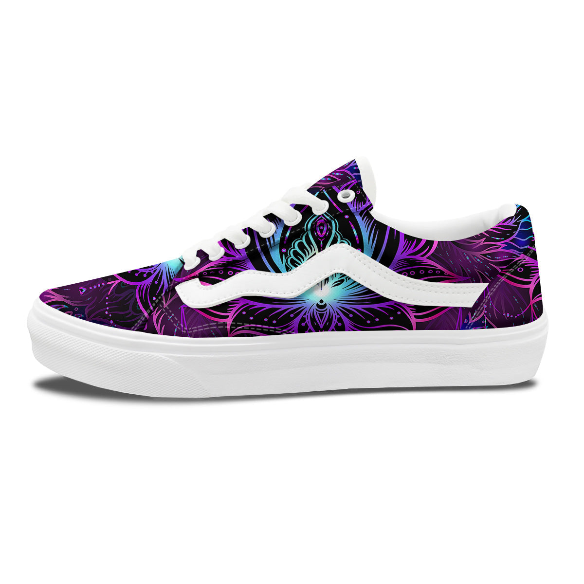 Lotus Boho Spiritual Print Skate Shoes-grizzshop