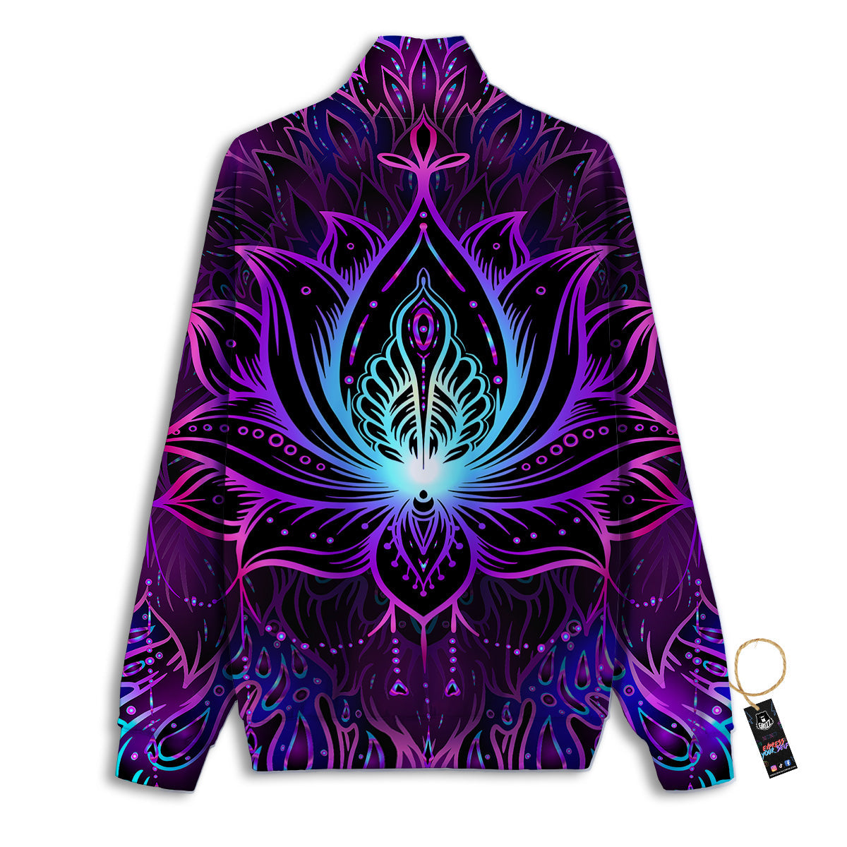 Lotus Boho Spiritual Print Track Jacket-grizzshop