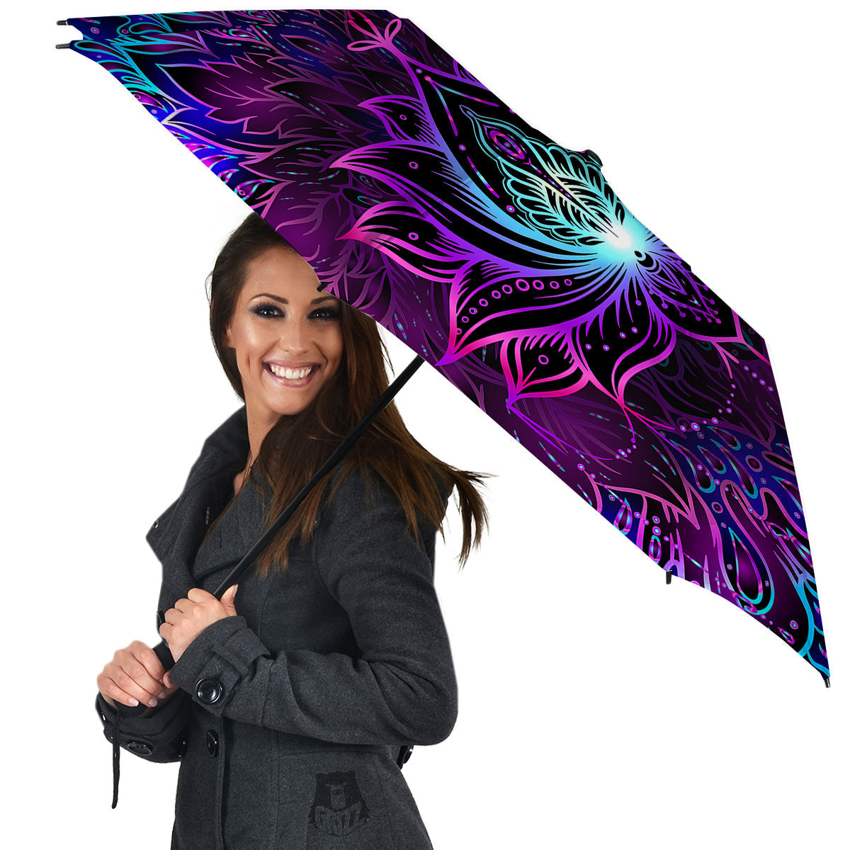 Lotus Boho Spiritual Print Umbrella-grizzshop