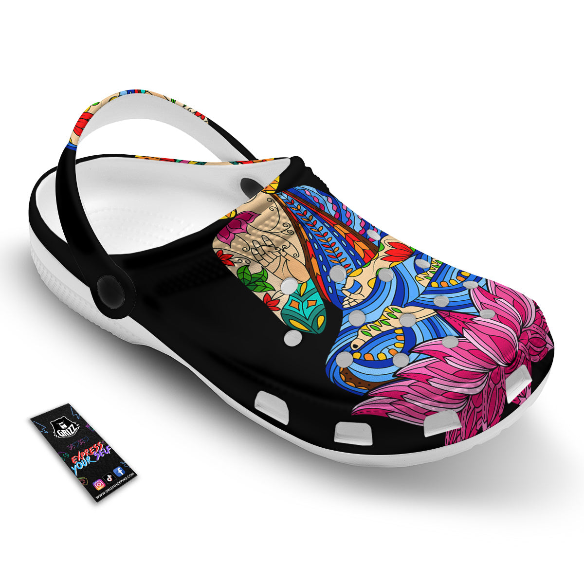 Lotus Buddha Colorful Print Clog-grizzshop