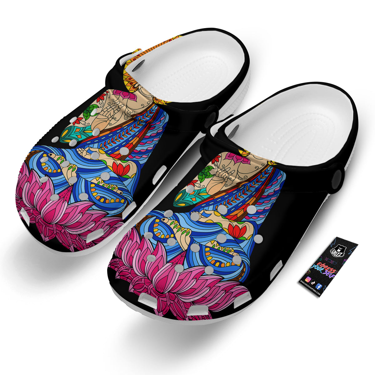 Lotus Buddha Colorful Print Clog-grizzshop