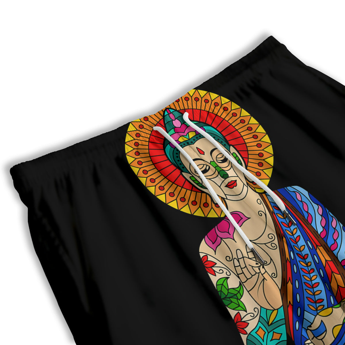 Lotus Buddha Colorful Print Men's Athletic Shorts