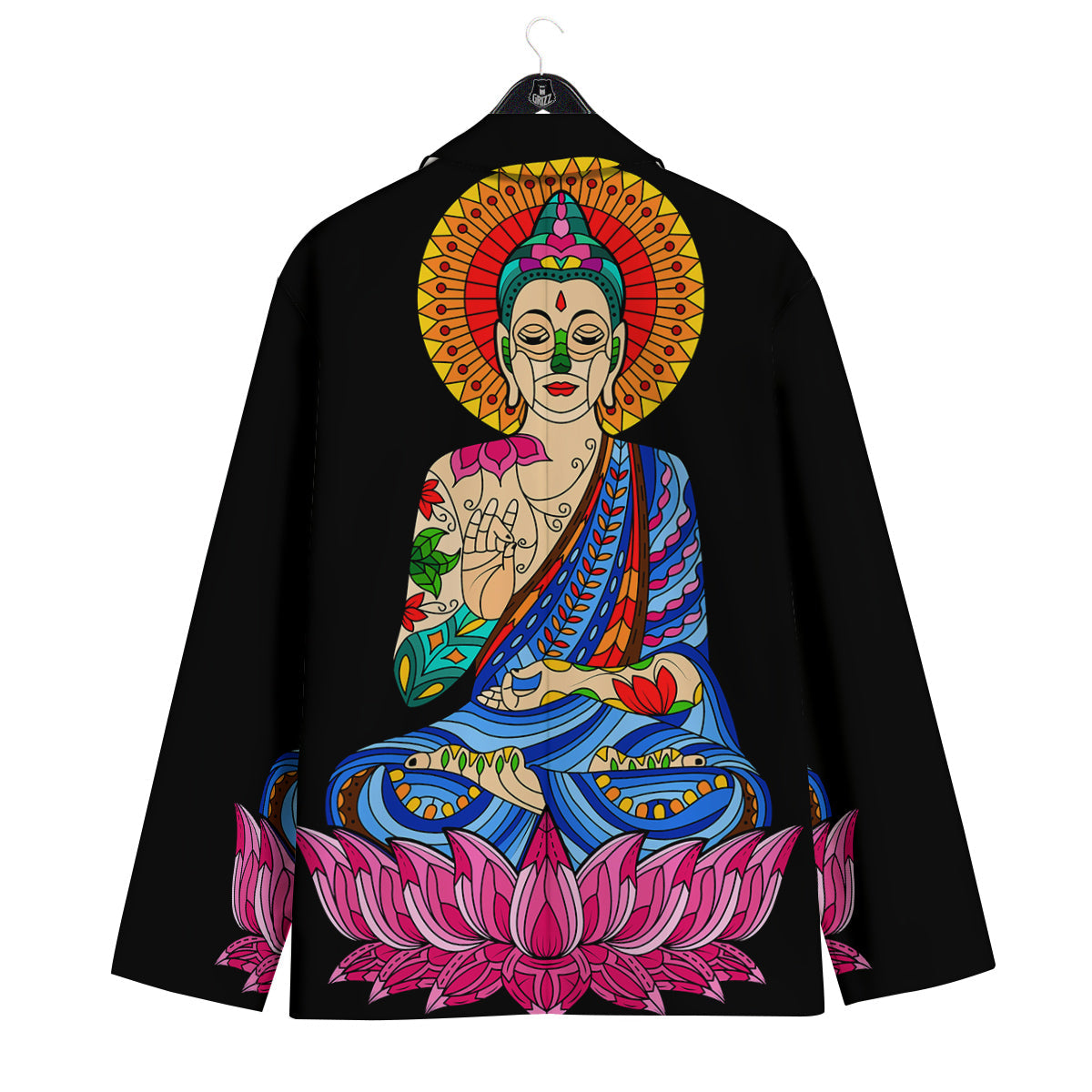 Lotus Buddha Colorful Print Men's Sport Coat-grizzshop
