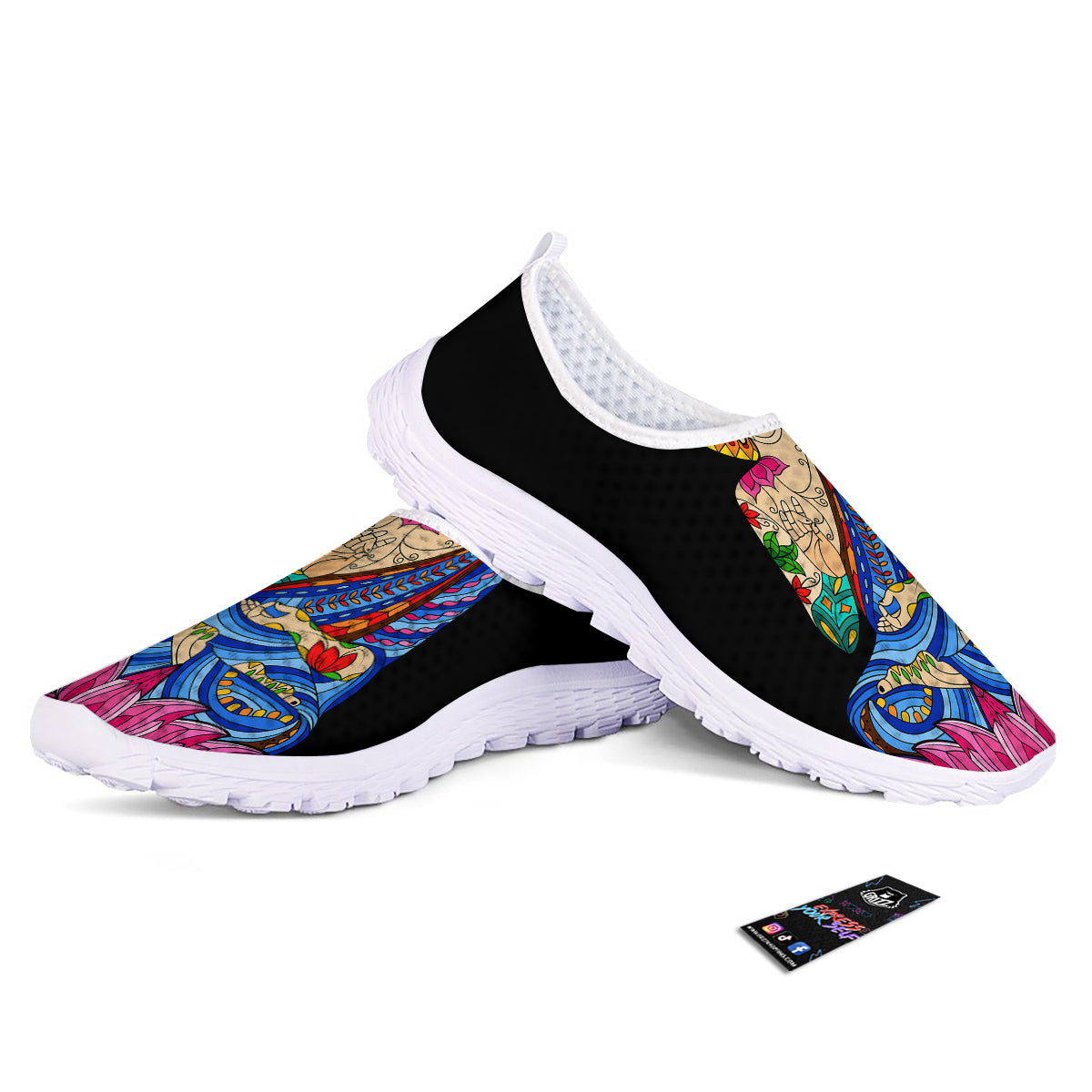 Lotus Buddha Colorful Print Nurse Shoes-grizzshop