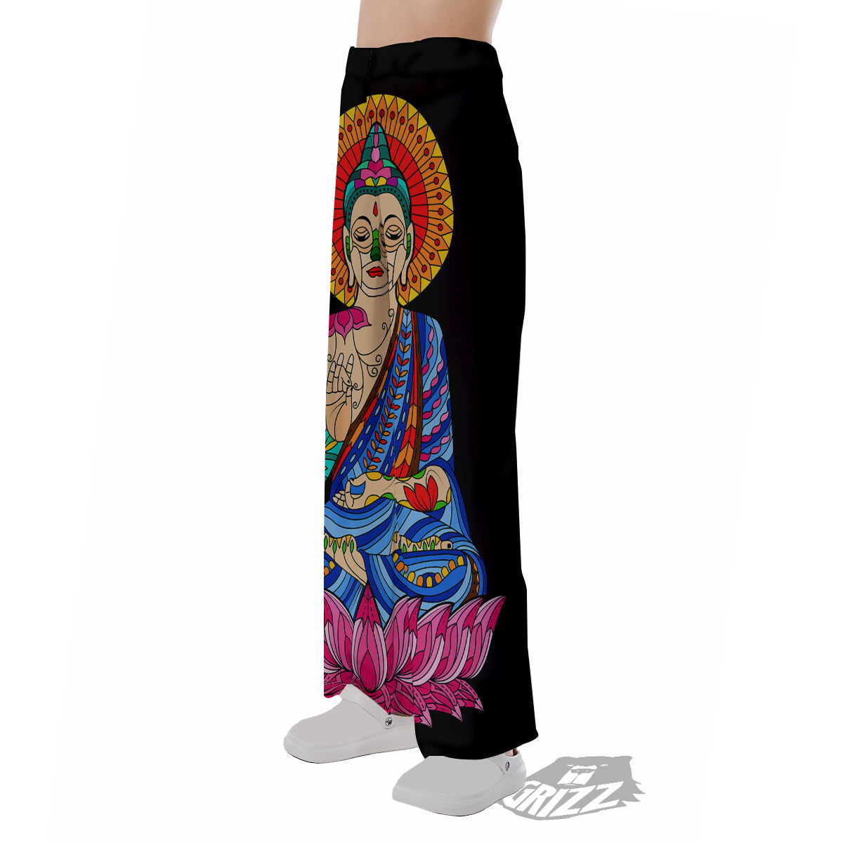 Lotus Buddha Colorful Print Pajama Pants-grizzshop
