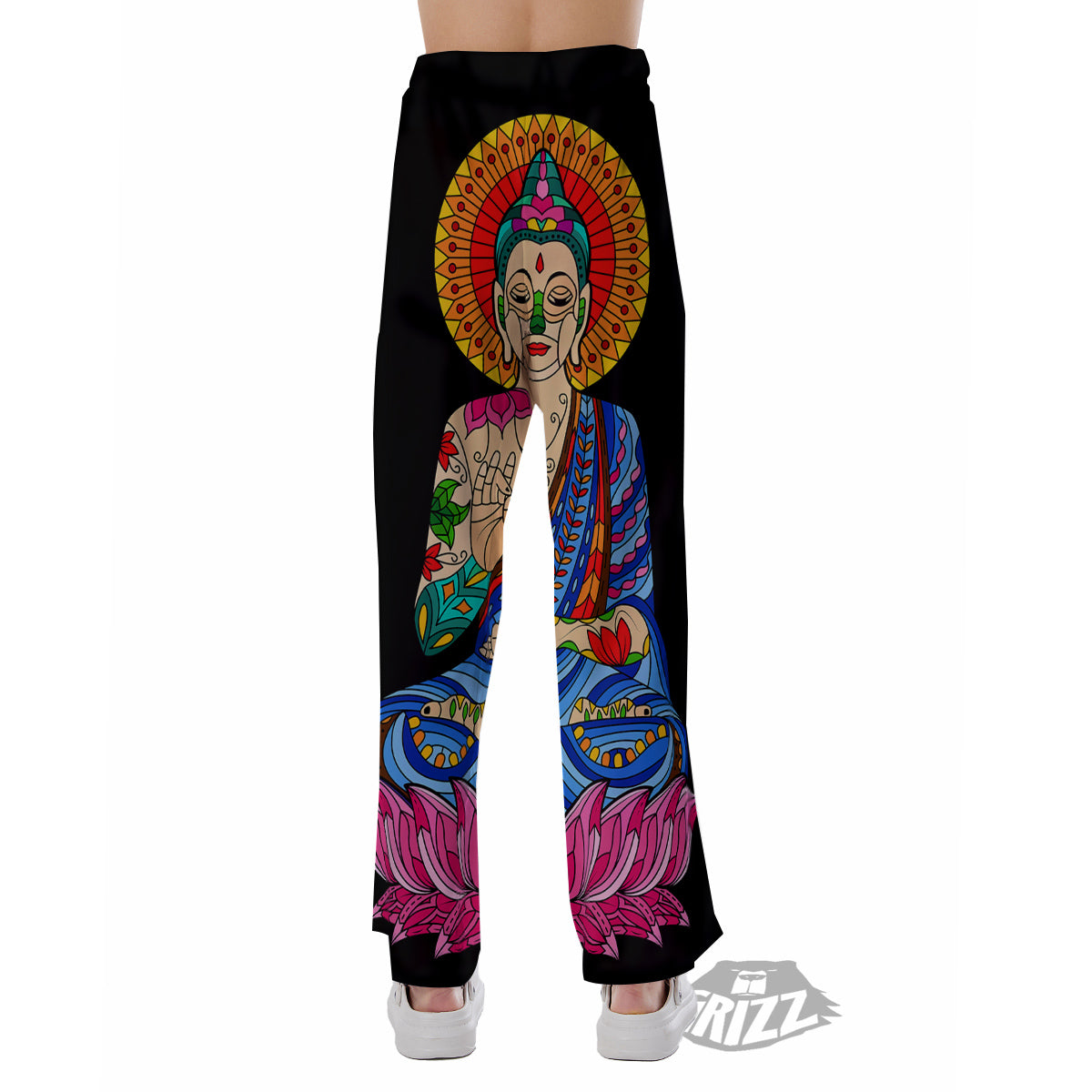 Lotus Buddha Colorful Print Pajama Pants-grizzshop