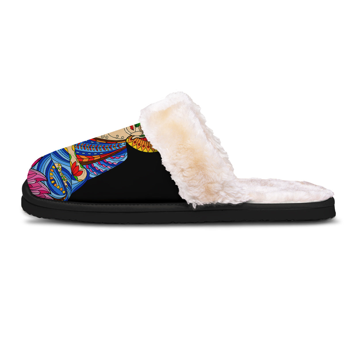 Lotus Buddha Colorful Print Slippers-grizzshop