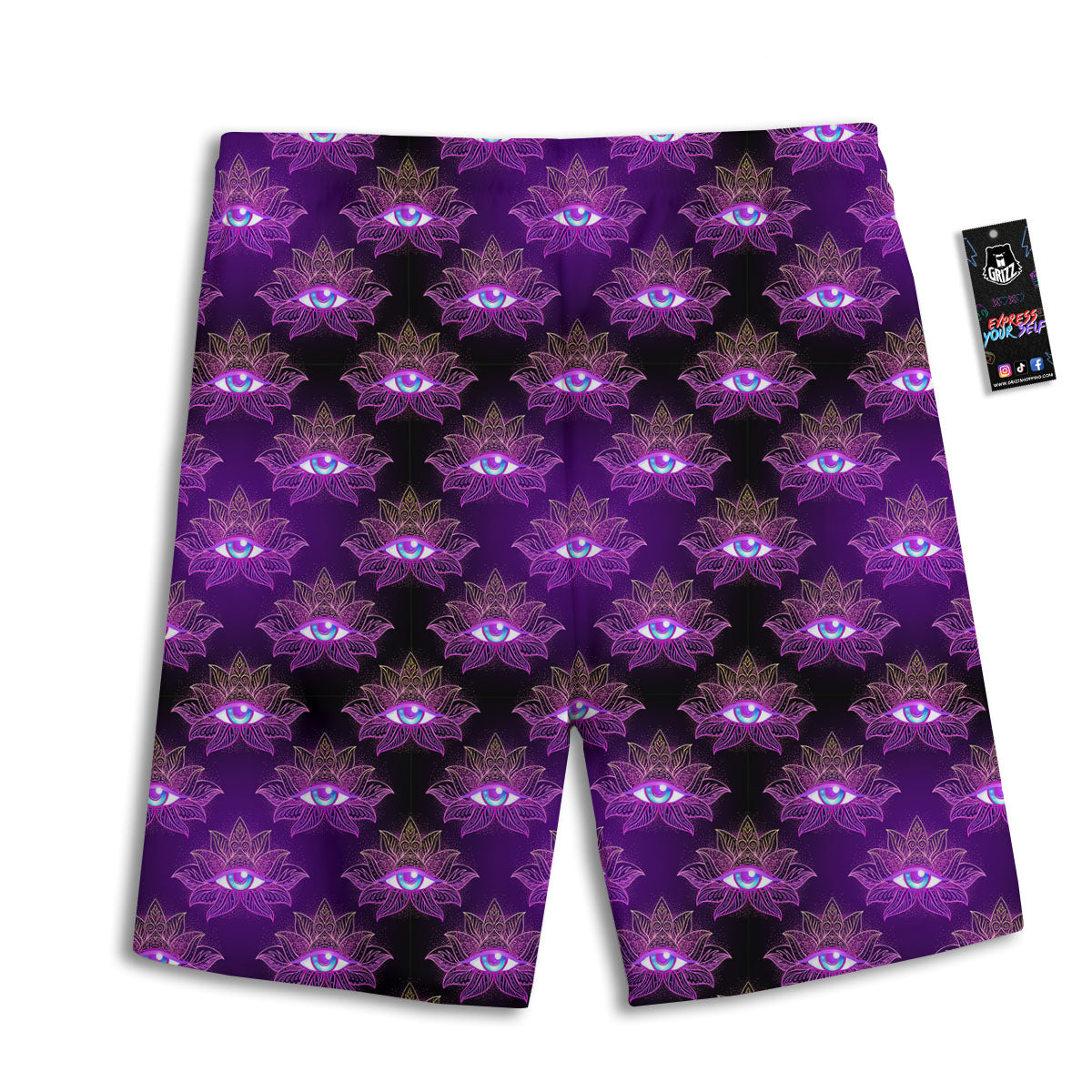 Lotus Eye Of Providence Print Pattern Men's Athletic Shorts