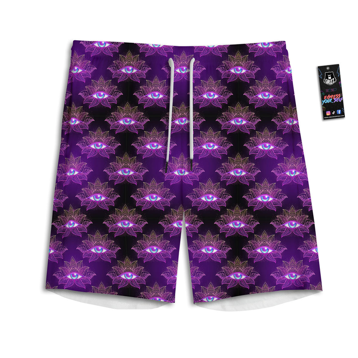 Lotus Eye Of Providence Print Pattern Men's Athletic Shorts