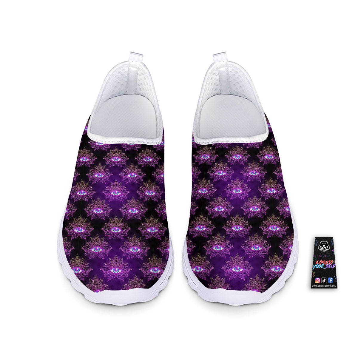 Lotus Eye Of Providence Print Pattern Nurse Shoes-grizzshop