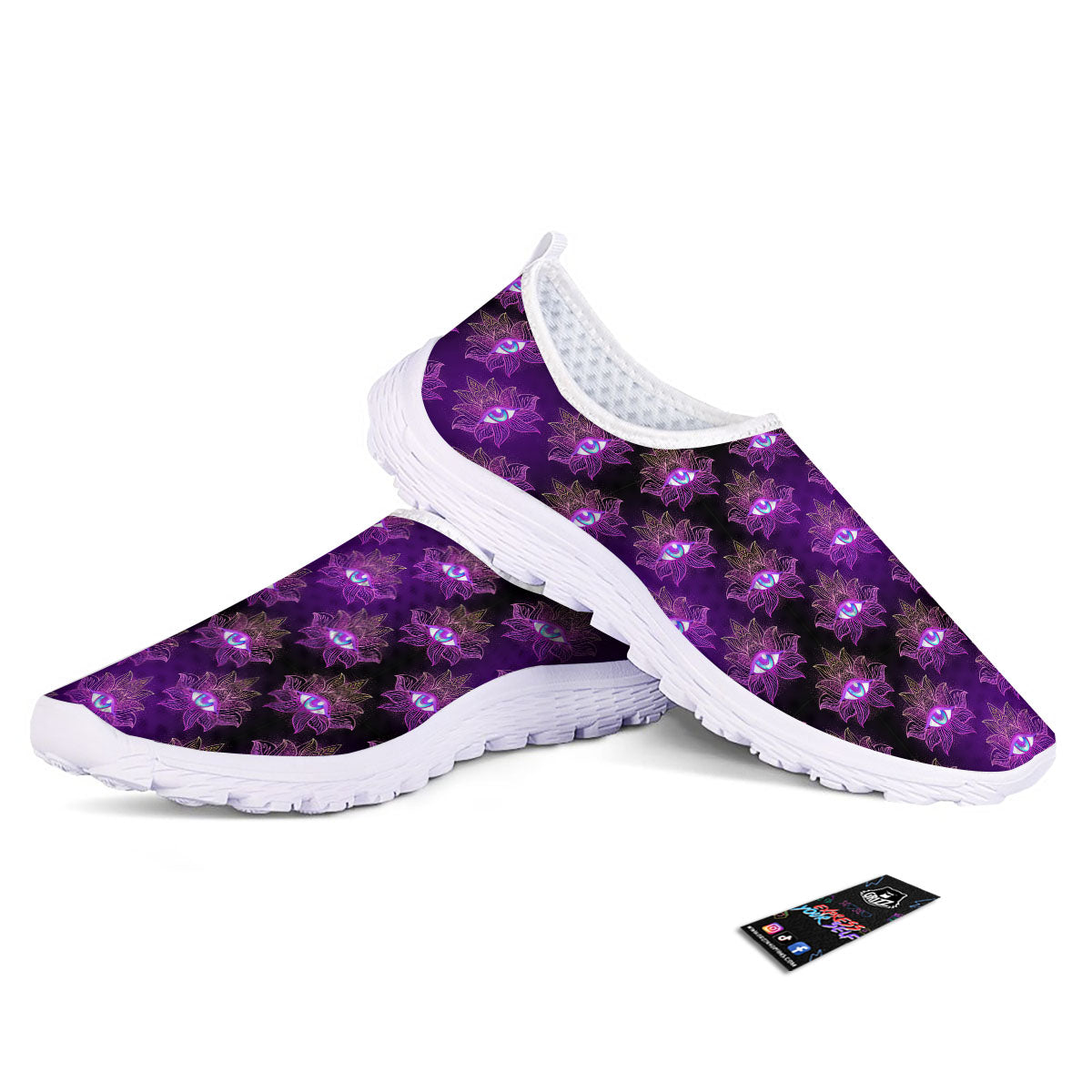 Lotus Eye Of Providence Print Pattern Nurse Shoes-grizzshop