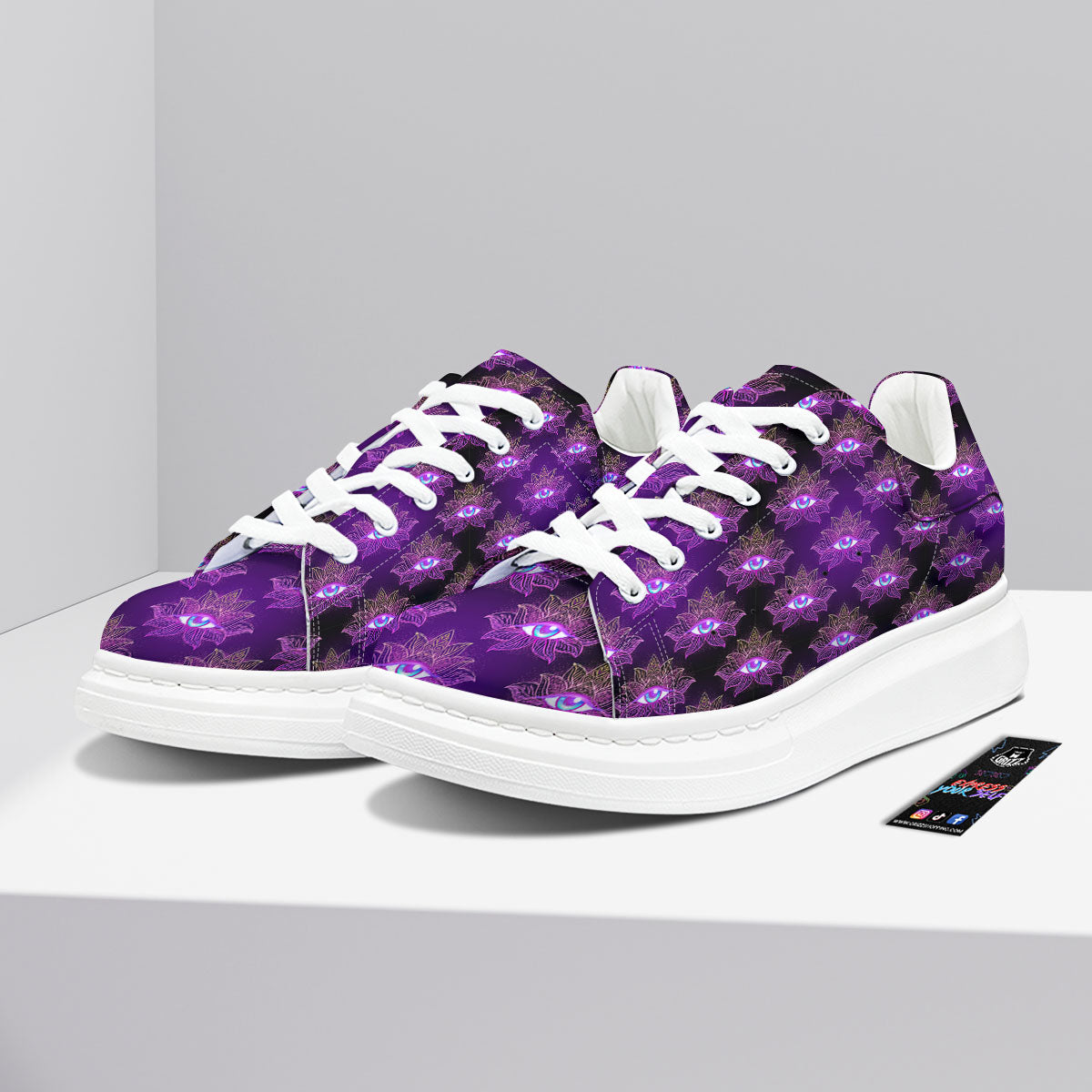 Lotus Eye Of Providence Print Pattern Platform Shoes-grizzshop