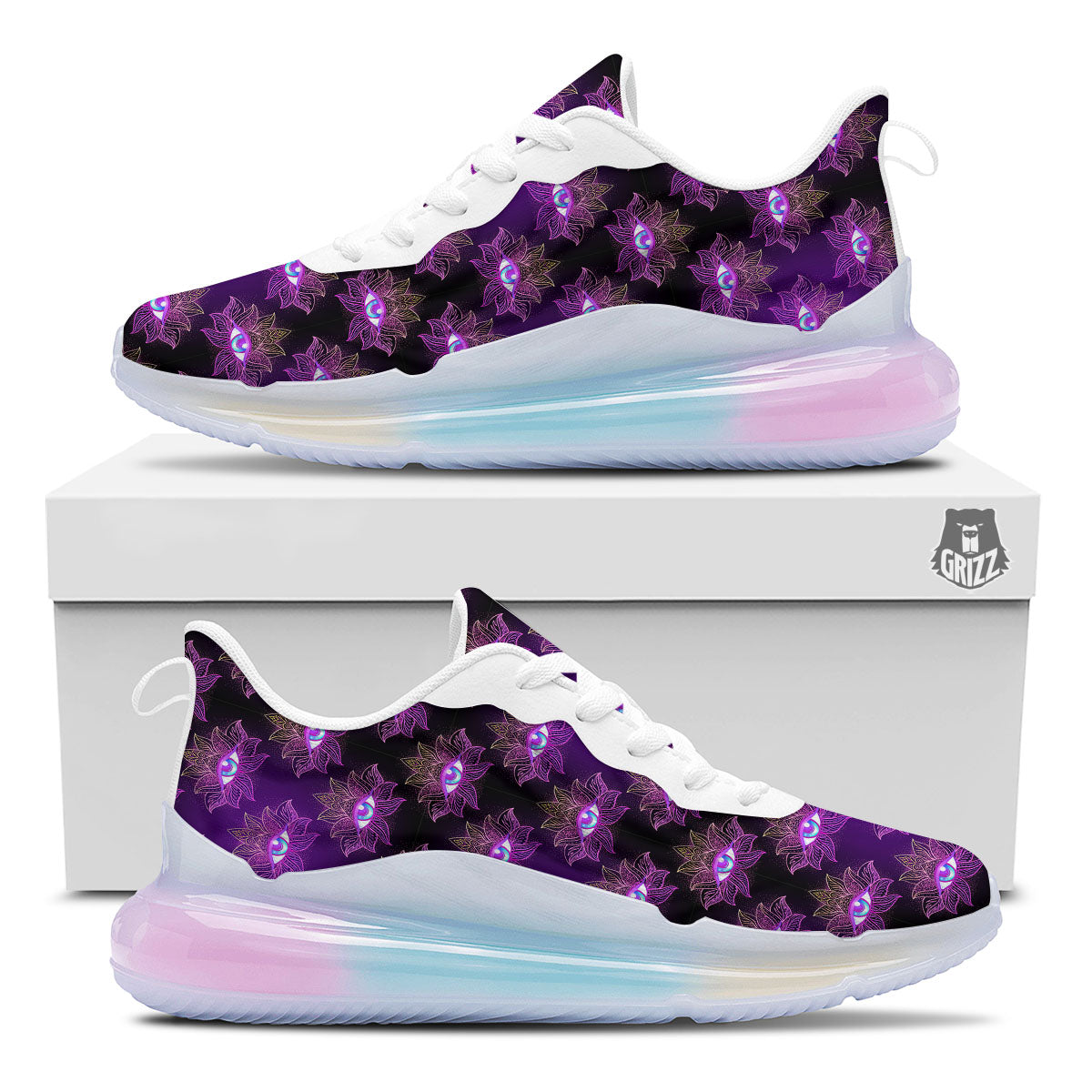 Lotus Eye Of Providence Print Pattern Running Sneakers-grizzshop