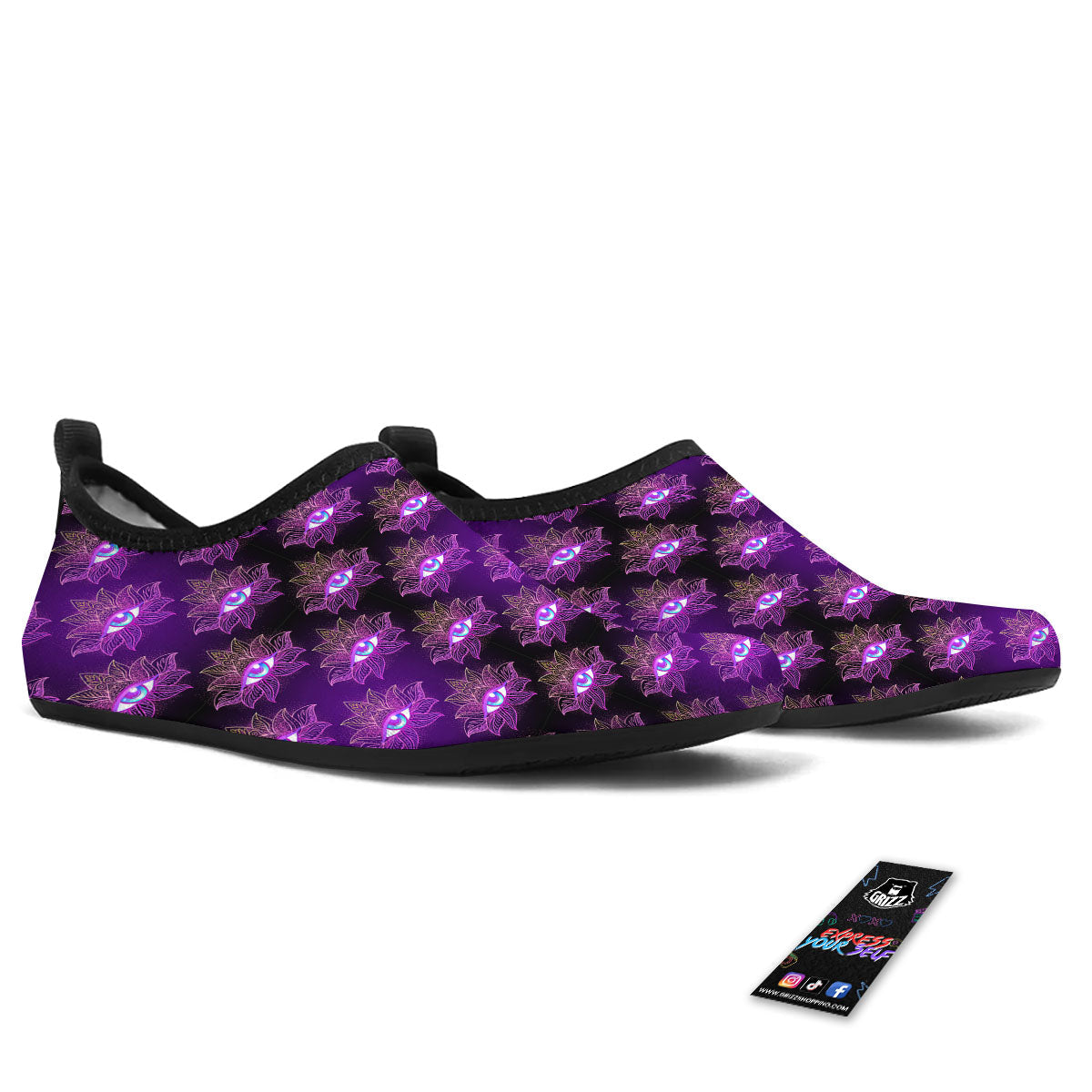Lotus Eye Of Providence Print Pattern Water Shoes-grizzshop