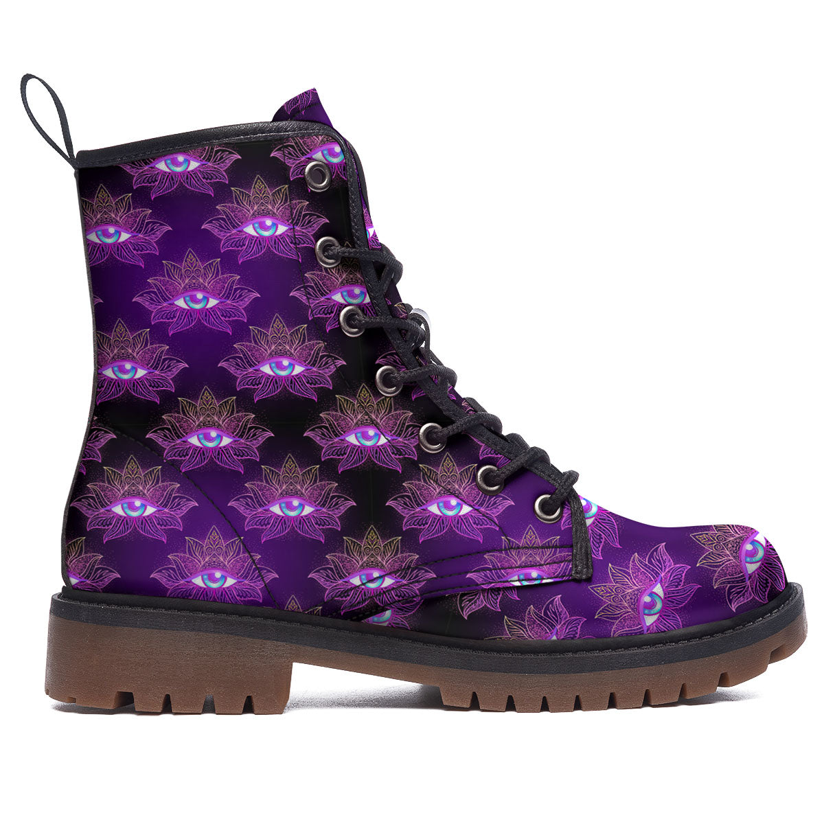 Lotus Eye Of Providence Print Pattern Work Boots-grizzshop
