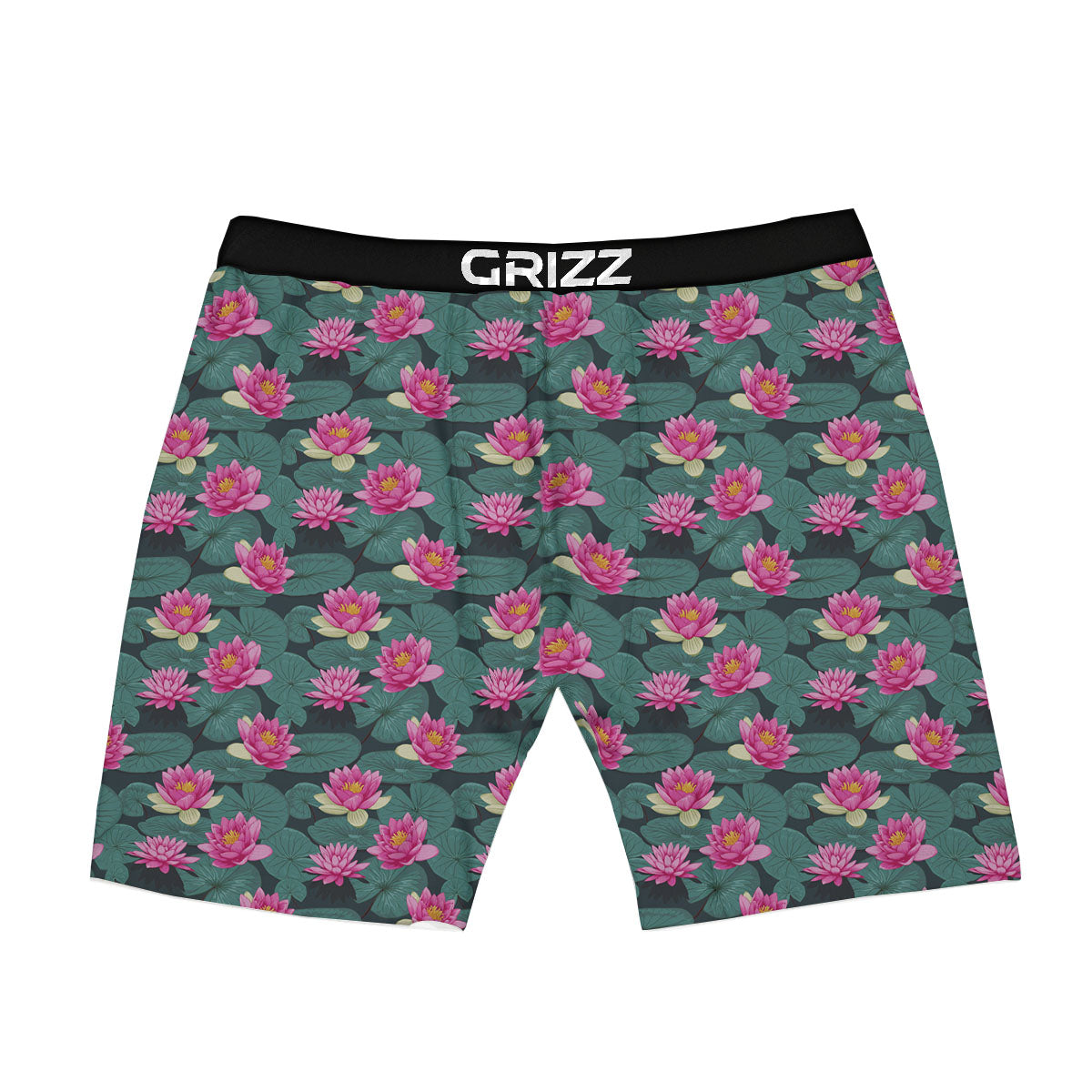 Lotus Hot Pink Print Pattern Boxer Briefs-grizzshop