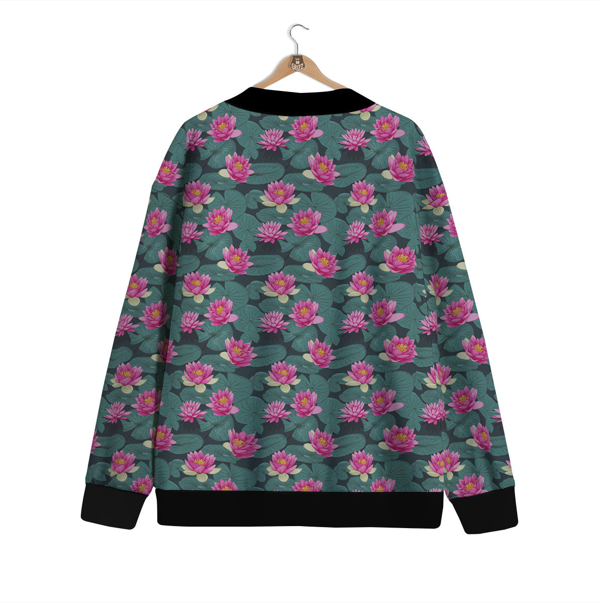 Lotus Hot Pink Print Pattern Cardigan-grizzshop