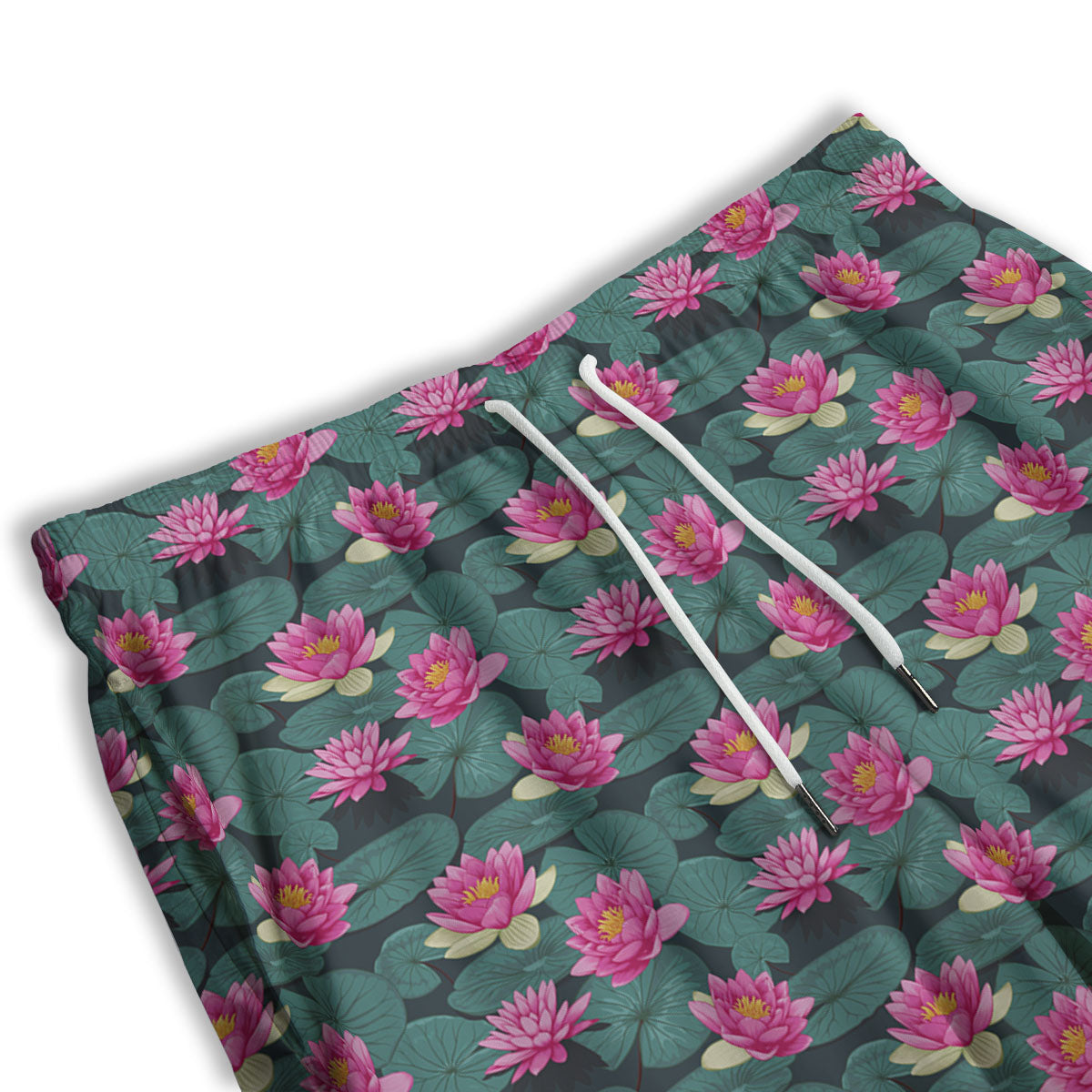 Lotus Hot Pink Print Pattern Men's Athletic Shorts
