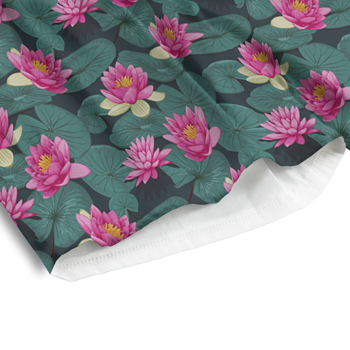 Lotus Hot Pink Print Pattern Men's Athletic Shorts