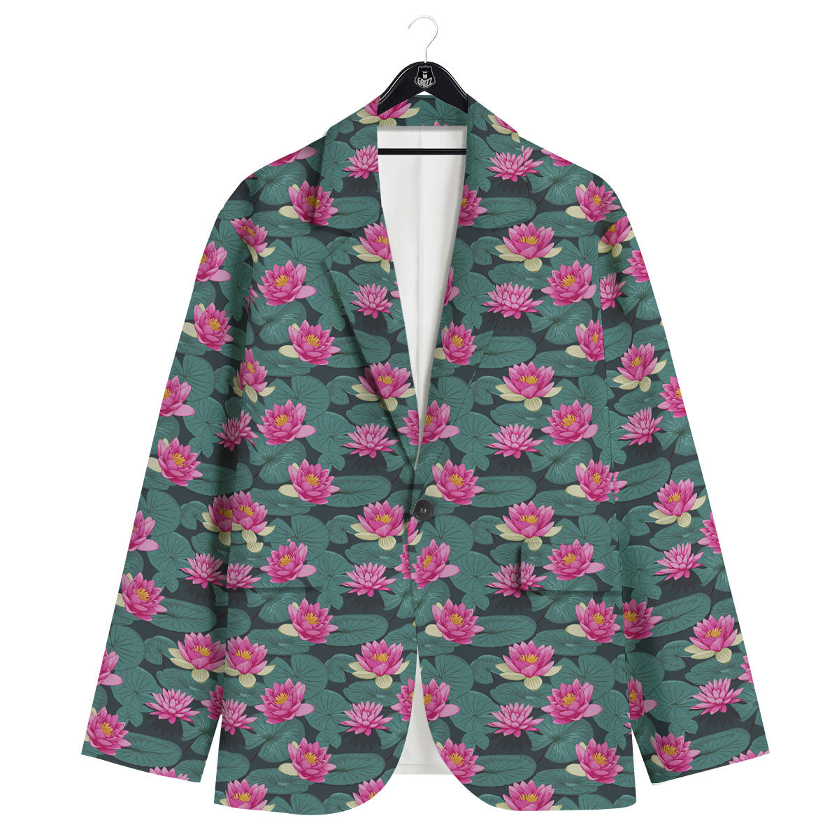 Lotus Hot Pink Print Pattern Men's Sport Coat-grizzshop