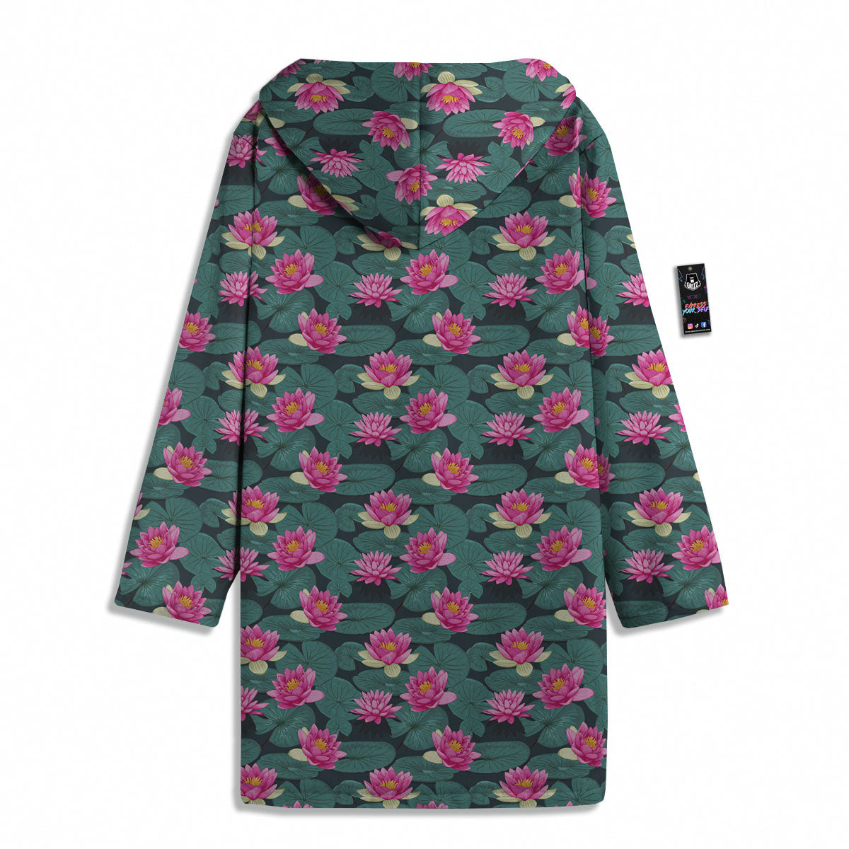 Lotus Hot Pink Print Pattern Men's Windbreaker Jacket-grizzshop