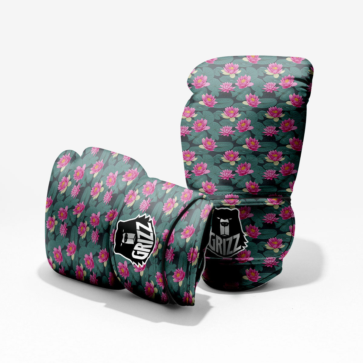 Lotus Hot Pink Print Pattern Pro Boxing Glove