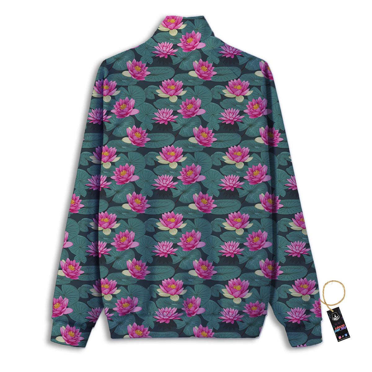 Lotus Hot Pink Print Pattern Track Jacket-grizzshop