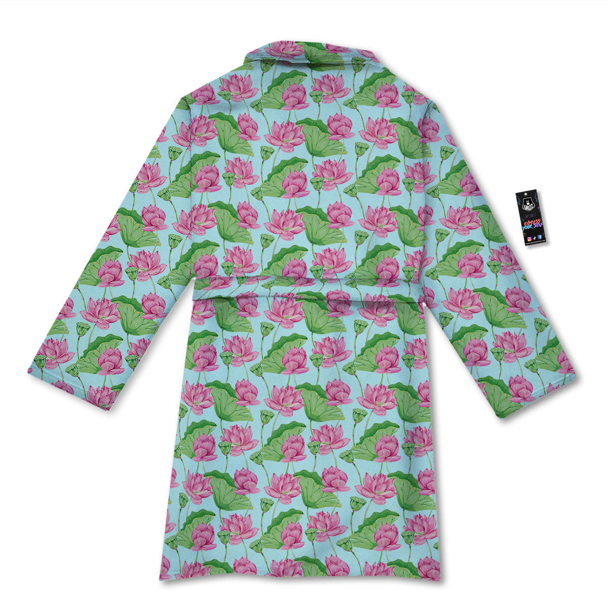 Lotus Leaf And Flower On The Water Print Pattern Bathrobe-grizzshop