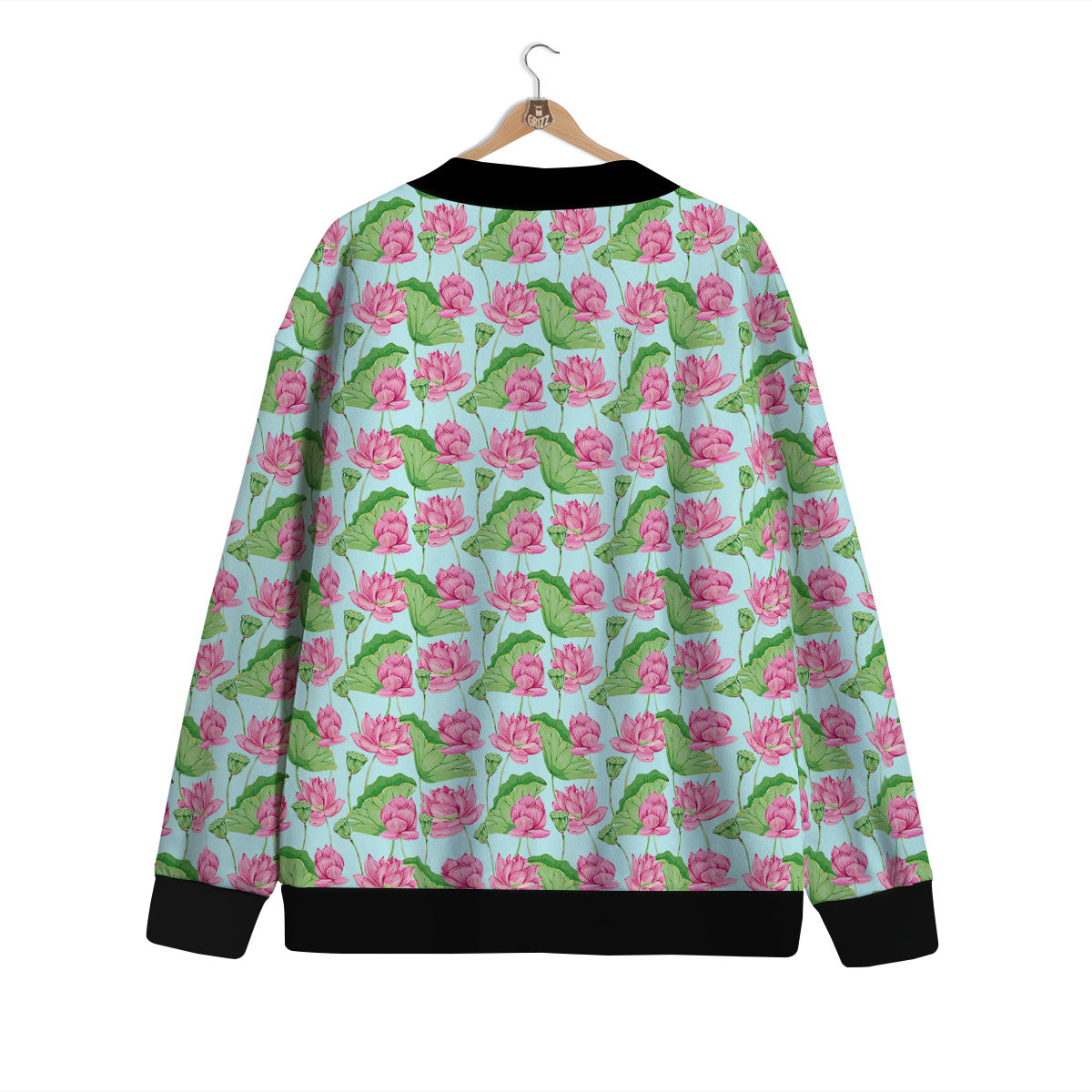 Lotus Leaf And Flower On The Water Print Pattern Cardigan-grizzshop