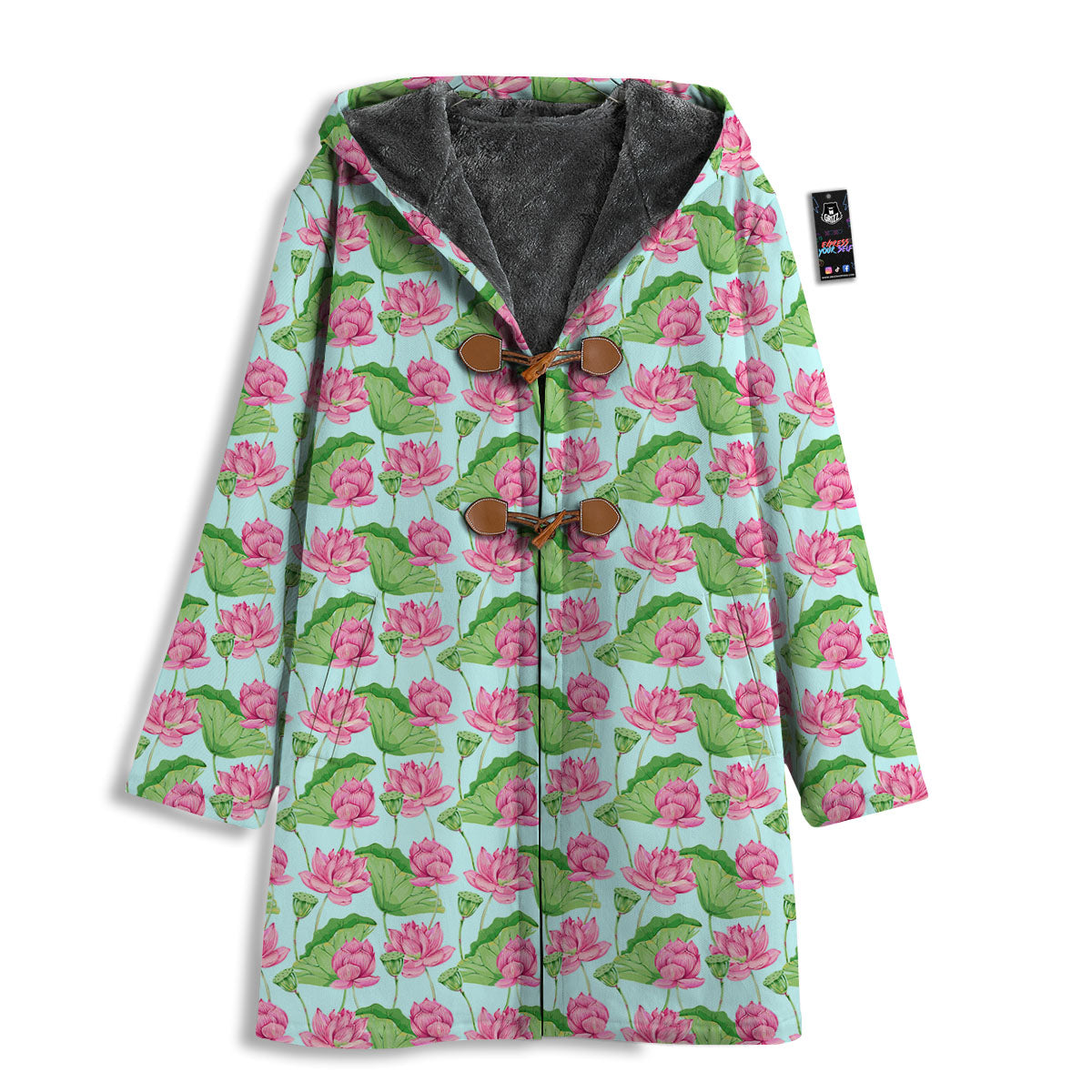 Lotus Leaf And Flower On The Water Print Pattern Men's Windbreaker Jacket-grizzshop