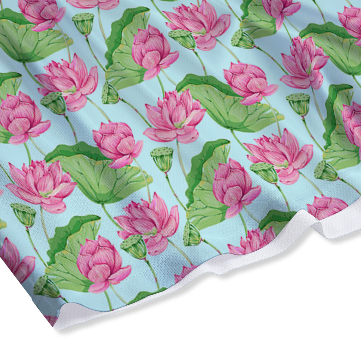 Lotus Leaf And Flower On The Water Print Pattern Mesh Shorts-grizzshop