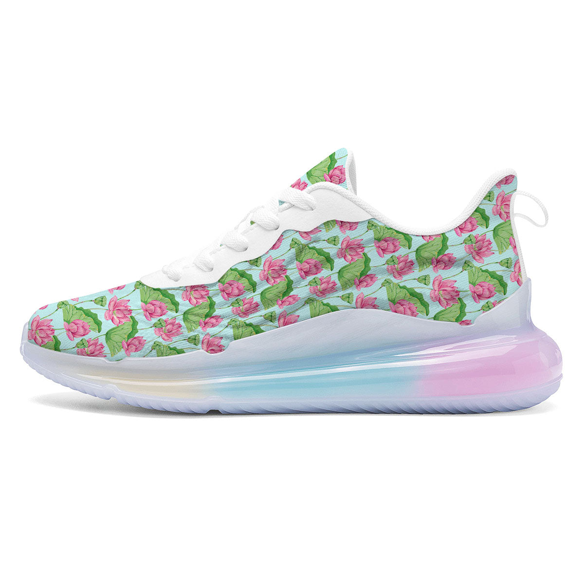 Lotus Leaf And Flower On The Water Print Pattern Running Sneakers-grizzshop