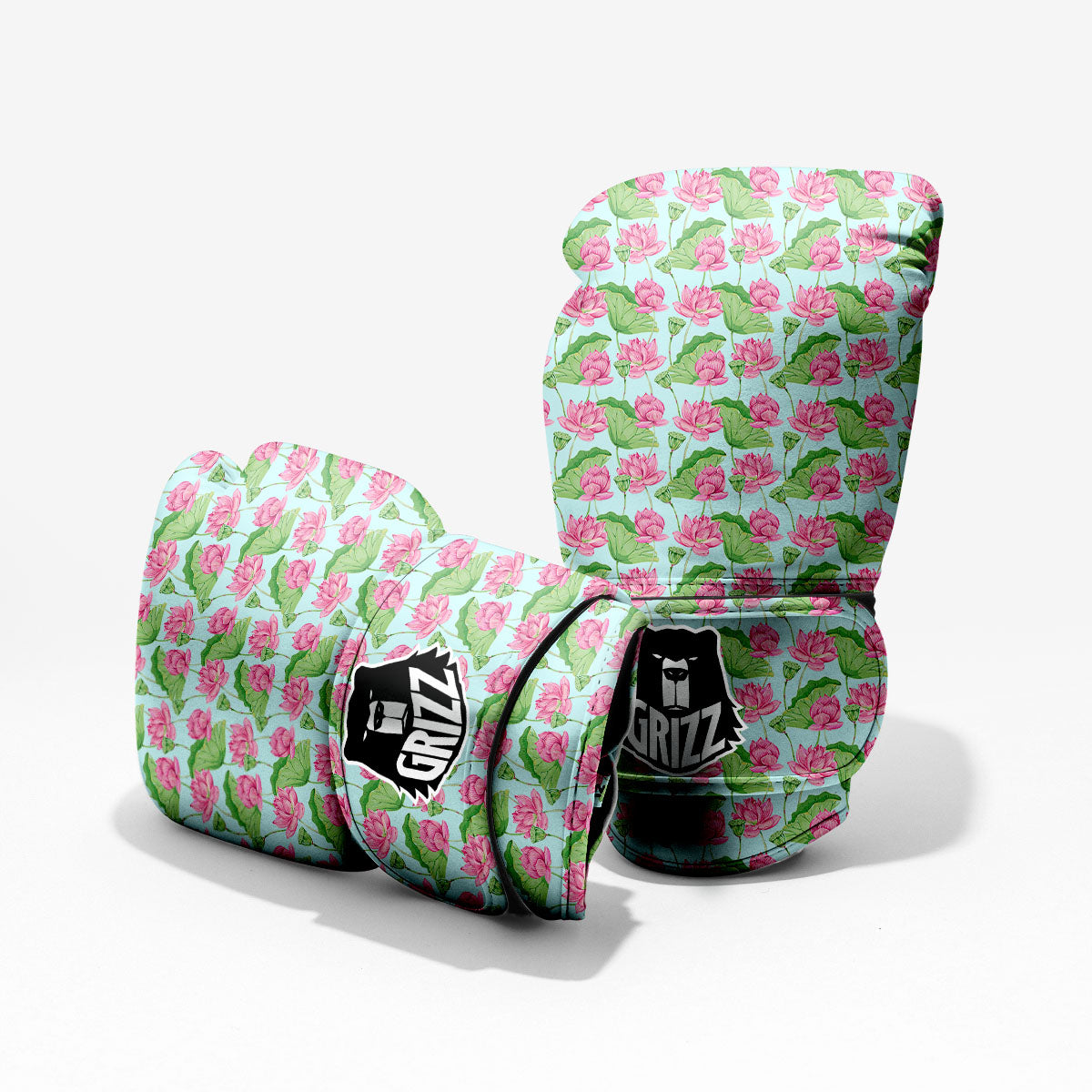 Lotus Leaf And Flower On The Water Print Pattern Pro Boxing Glove