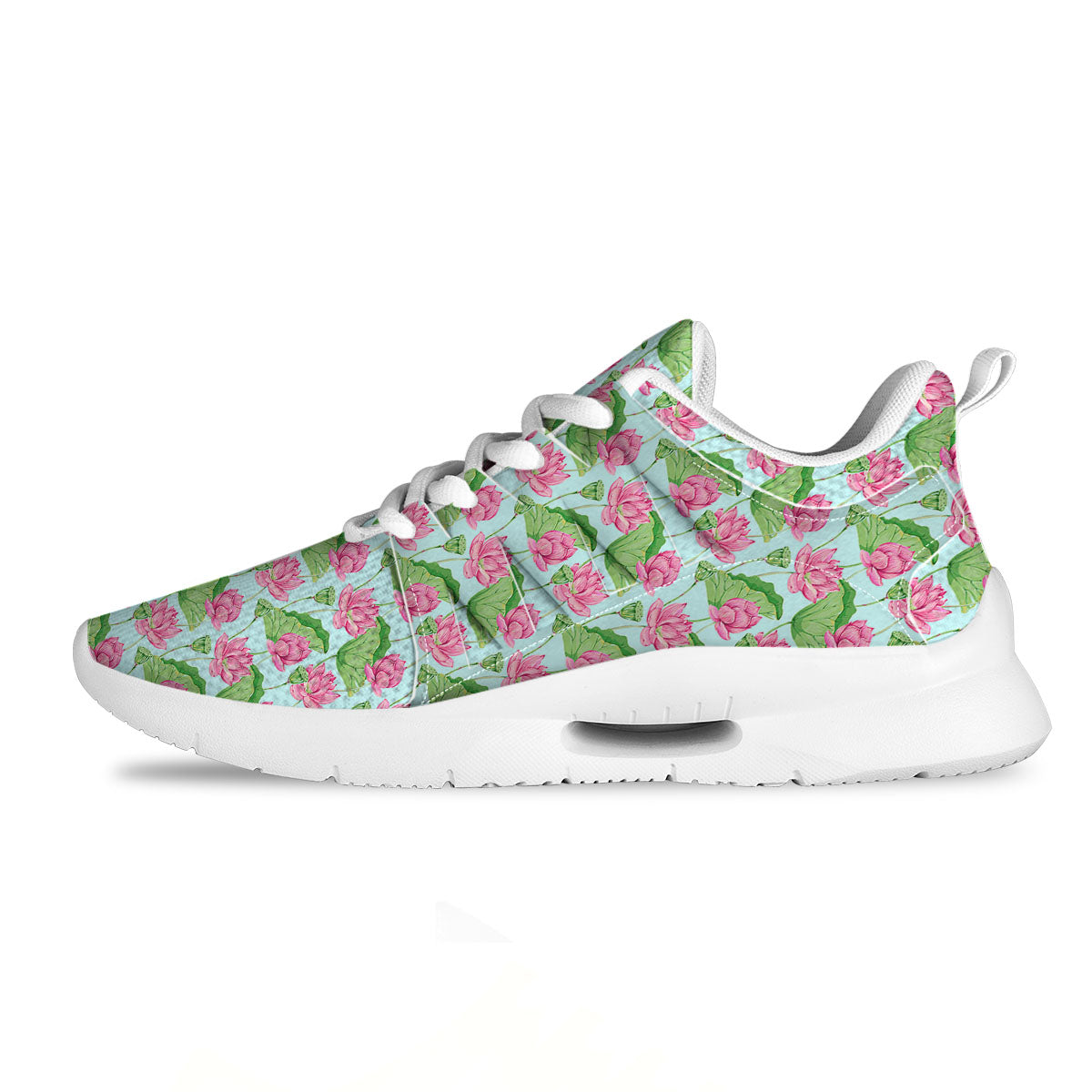 Lotus Leaf And Flower On The Water Print Pattern Tennis Shoes-grizzshop