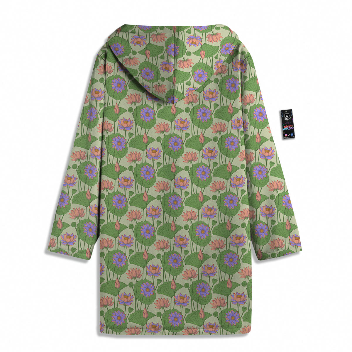 Lotus Leaf And Flower Print Pattern Men's Windbreaker Jacket-grizzshop