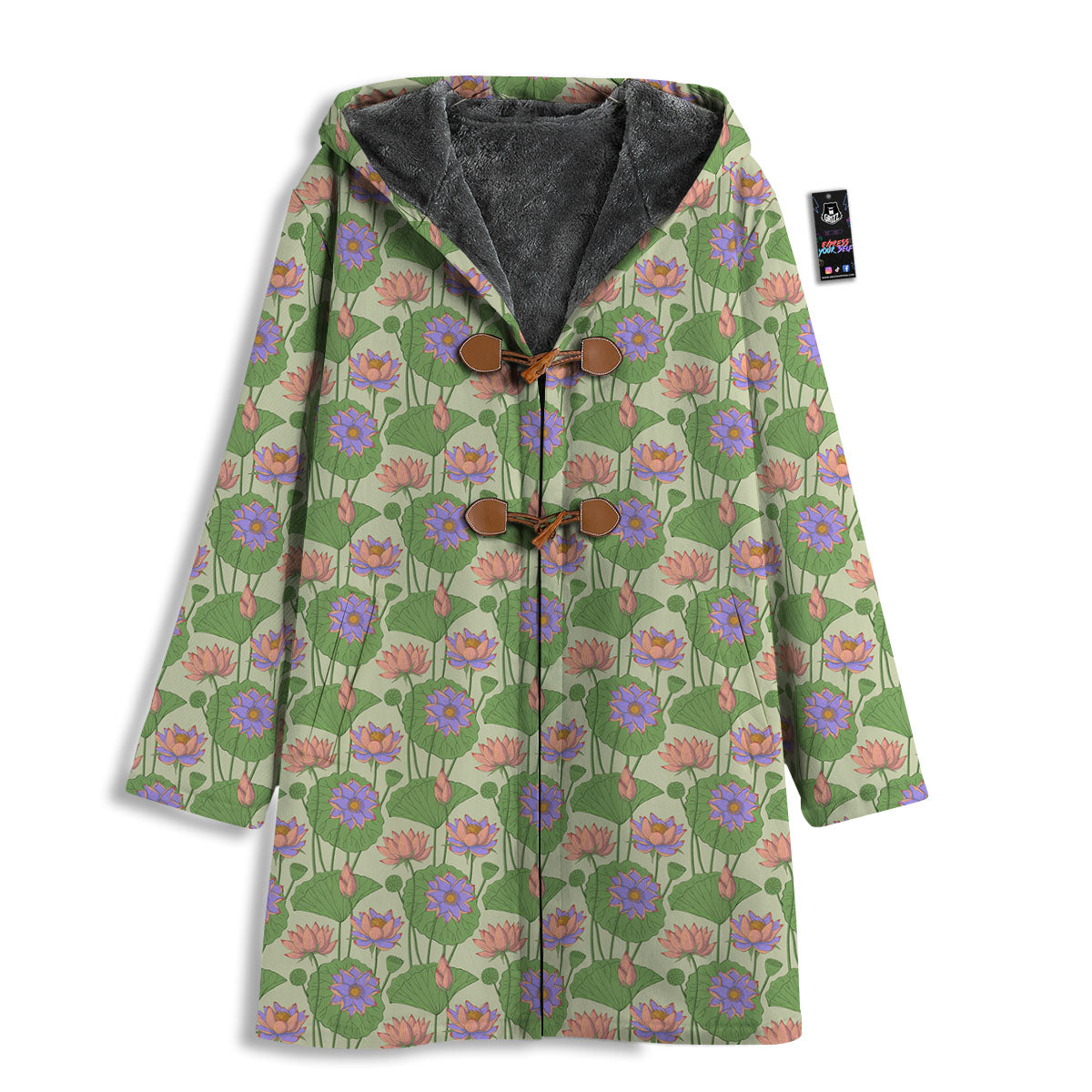 Lotus Leaf And Flower Print Pattern Men's Windbreaker Jacket-grizzshop