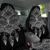 Lotus Mandala White And Black Print Car Seat Covers-grizzshop