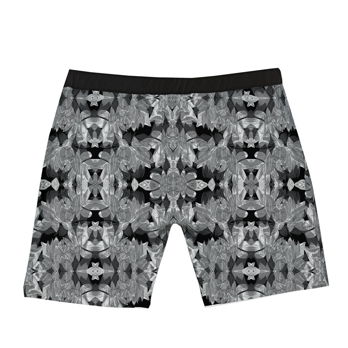 Lotus Monochrome Print Pattern Boxer Briefs-grizzshop