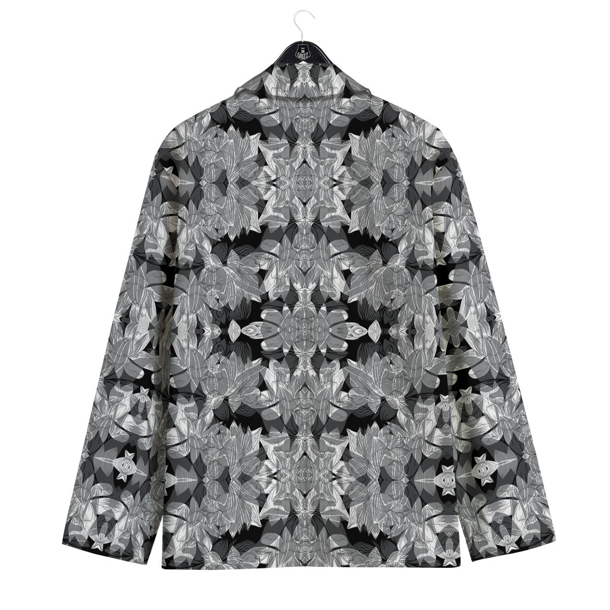 Lotus Monochrome Print Pattern Men's Sport Coat-grizzshop