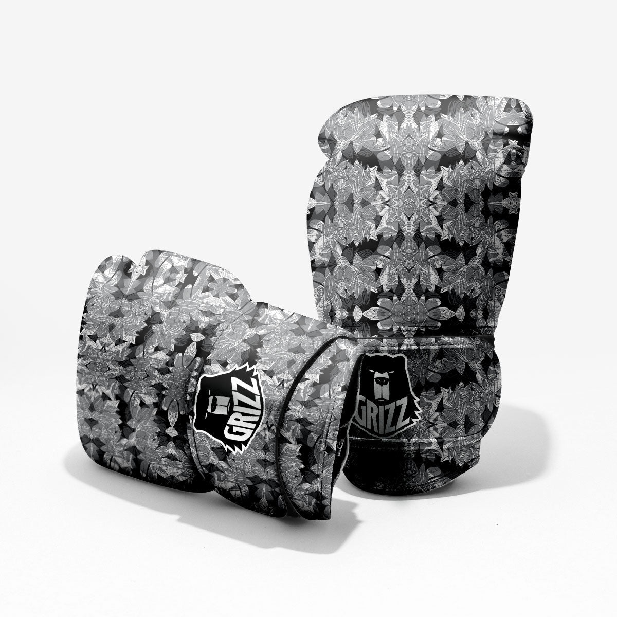 Lotus Monochrome Print Pattern Pro Boxing Glove