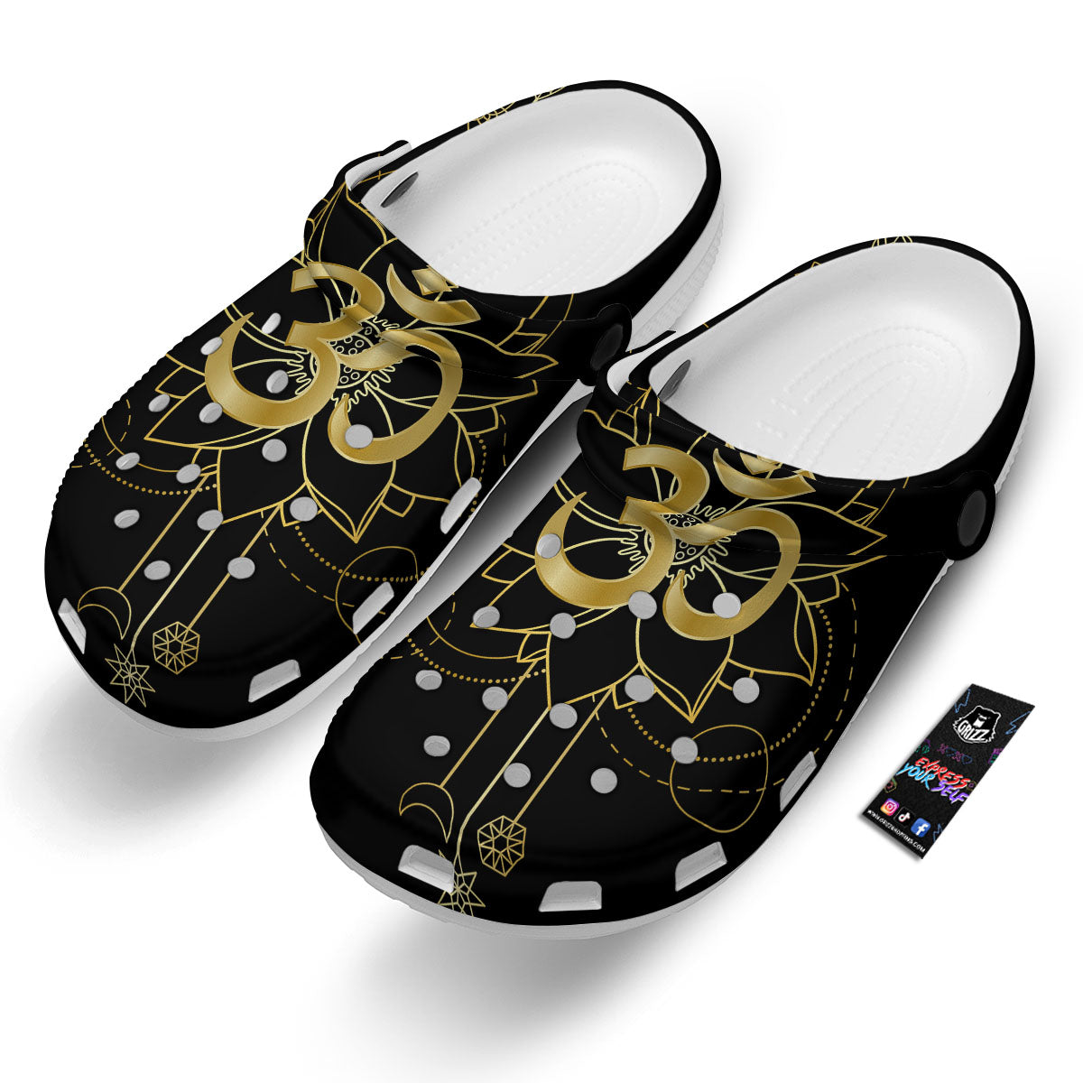 Lotus Om Gold Print Clog-grizzshop