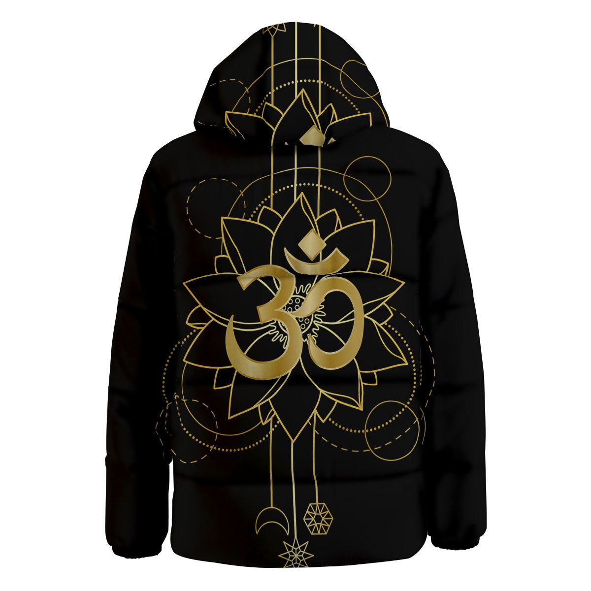 Lotus Om Gold Print Down Jacket-grizzshop